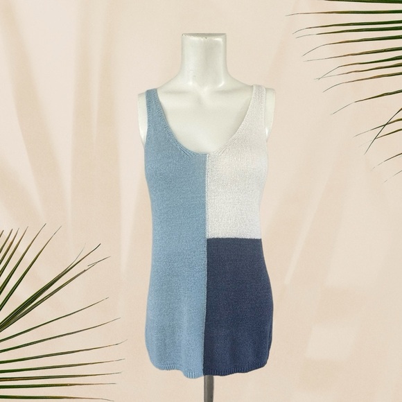 🌴 Sleeveless Knit Tri-Block Colorful Tank, Size M - Picture 8 of 8
